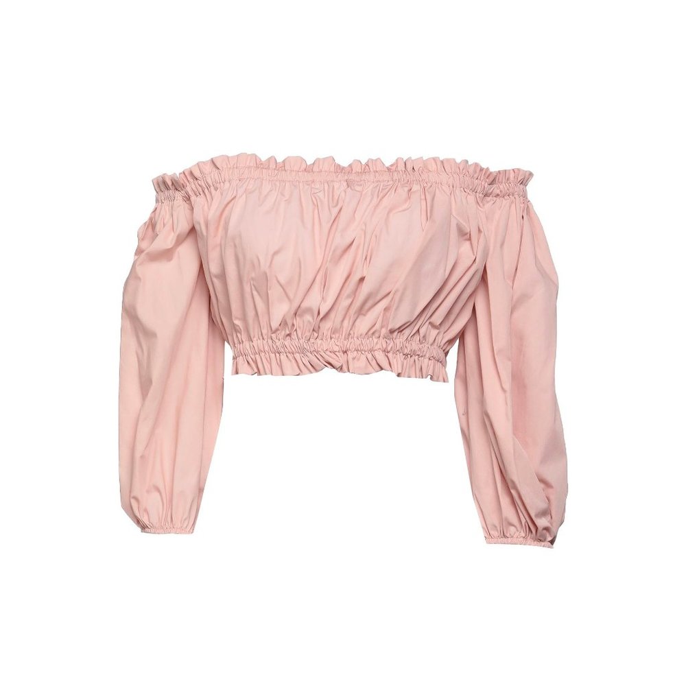 VICOLO Off-the-Shoulder Cotton Blouse: Italian Elegance in a Chic One Size - SM